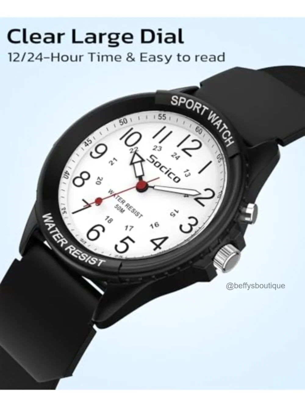 Nurse Watch 50M Waterproof Silicone Band Japanese Quartz Easy Read